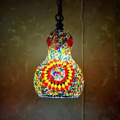 Lampe de plafond suspendue en mosaïque, style turc et marocain, lustre suspendu