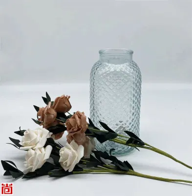 Vase à fleurs en verre de conception unique en mosaïque pour la décoration intérieure