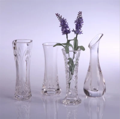 Vase à fleurs de 18 cm sans poignée pour grand bouquet de fleurs, vase en résine en forme de boule en relief, joli cylindre en verre transparent pour la maison, le bureau, le mariage