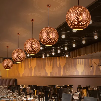 Lustre en or éclairage d'hôtel lampes suspendues en or turc (WH